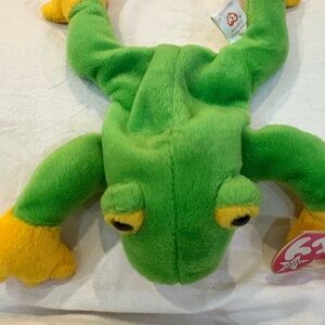 Ty Green and Yellow Frog Stuffed Animal
